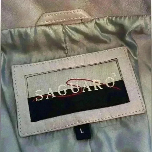 Vintage 80’s Saguaro India Made 100% Blue Sparkle Leather Jacket Size Small 🤩 - Picture 9 of 12